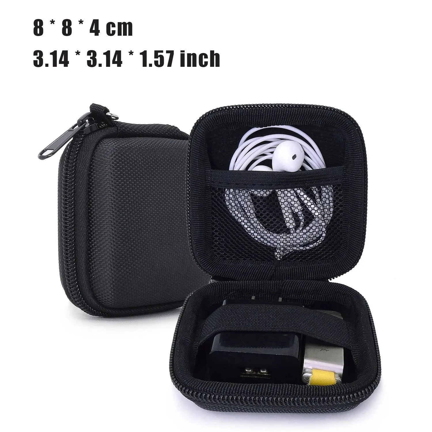 Portable Leather Earphone & Cable Organizer Bag — Travel Digital Accessories Case